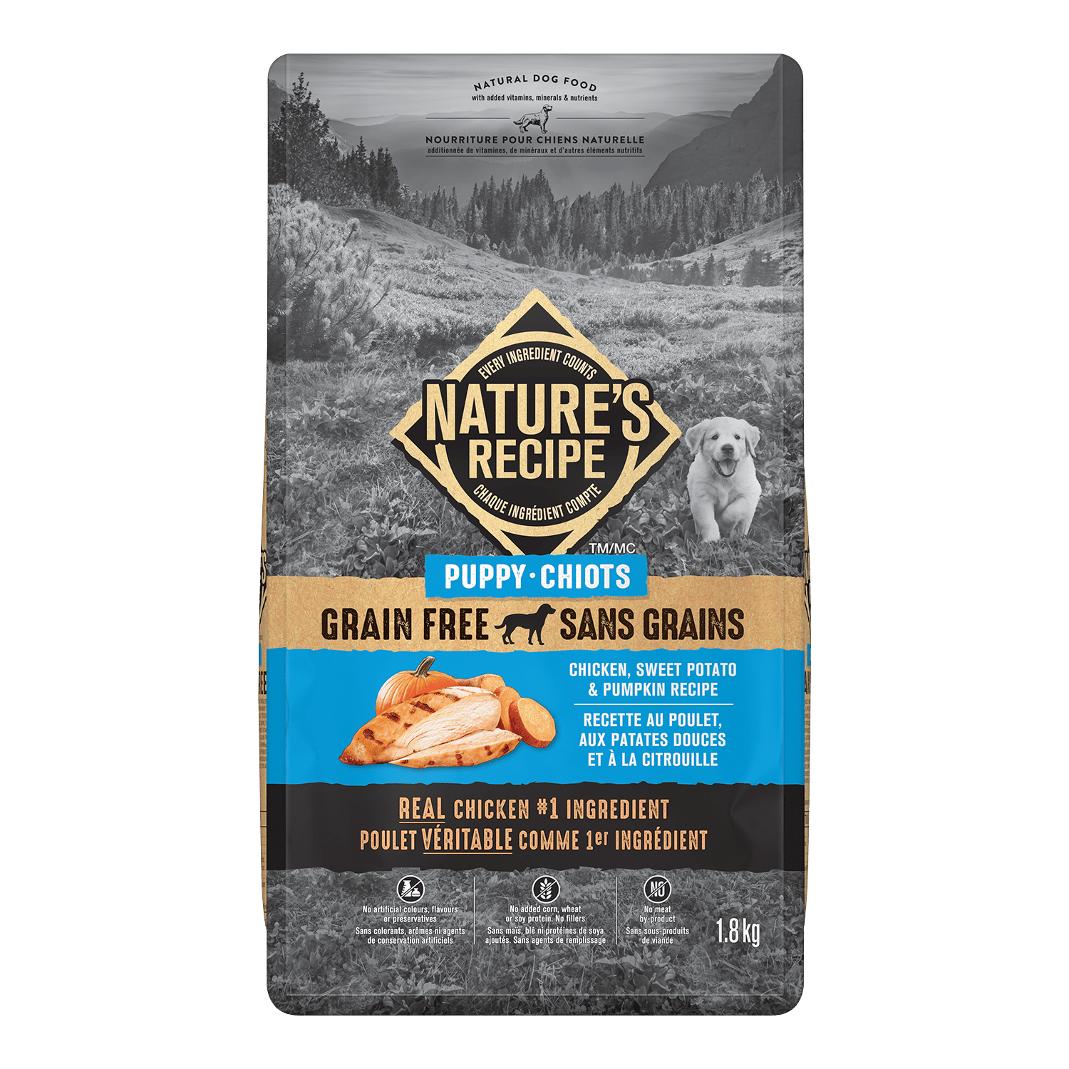 Natures Recipe 1.8KG Nourriture pour Chiots Sans Grains