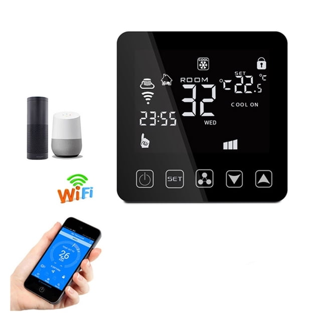 WiFi Smart Thermostat For Central Air Conditioner Fan Coil Units FCU Room Temperature Controller Cooling Heating Ventilation ,Easy to Install
