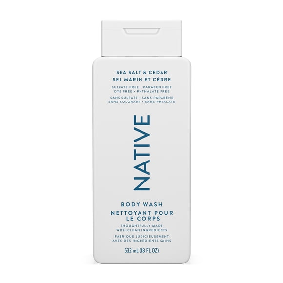 Native Natural Body Wash, Sea Salt & Cedar, Sulfate Free, Paraben Free