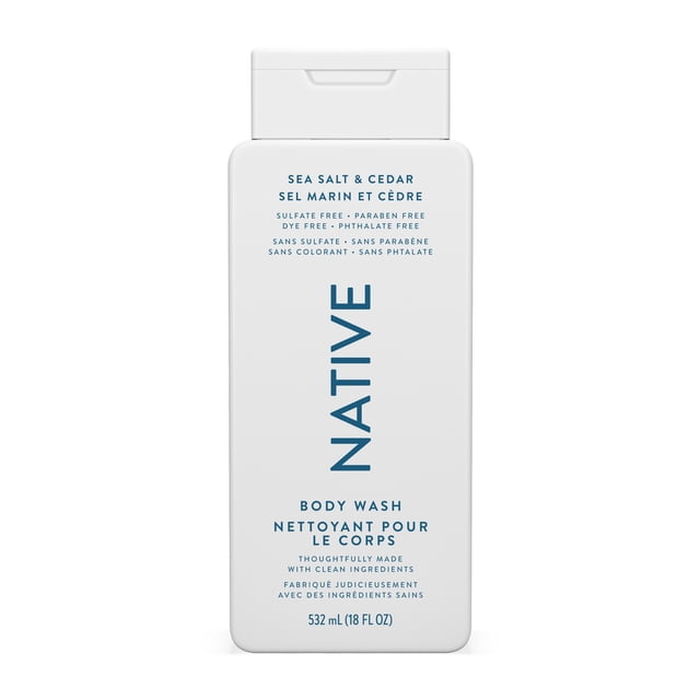Native Natural Body Wash, Sea Salt & Cedar, Sulfate Free, Paraben Free