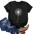 thumbnail image 2 of T-shirts pour Femmes Manches Courtes Imprimé Tee Ample Col Rond Blouse Tops d'Été pour Femmes Noir TTG, 2 of 5
