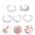 thumbnail image 4 of CHOK 5 Pcs Silver Rings Adjustable Toe Creative Decoration Personalized Women‘s, 4 of 8