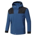 thumbnail image 1 of Pisexur Veste Coupe-Vent Homme Agencement de Couleurs Résistance à l'Eau Cordon Poches à Capuche Veste d'Extérieur Manteau Veste de Randonnée Homme Imperméable Manteau pour Homme, 1 of 4