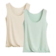 thumbnail image 1 of Pyjama pour Femmes, Mode Femmes Dames Débardeur Uni à Encolure en U Hauts de Pyjama 3 Pcs Hauts de Bas, Cadeaux pour Femmes, TTTG, 1 of 3