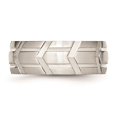 thumbnail image 2 of Mens Stainless Steel 8mm Brushed and Polished Band Ring, 2 of 4