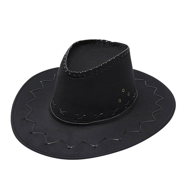 Chapeau de Soleil Cowboy Adulte Décontracté Solide Suture Été Mode Western Large Bord Polyester
