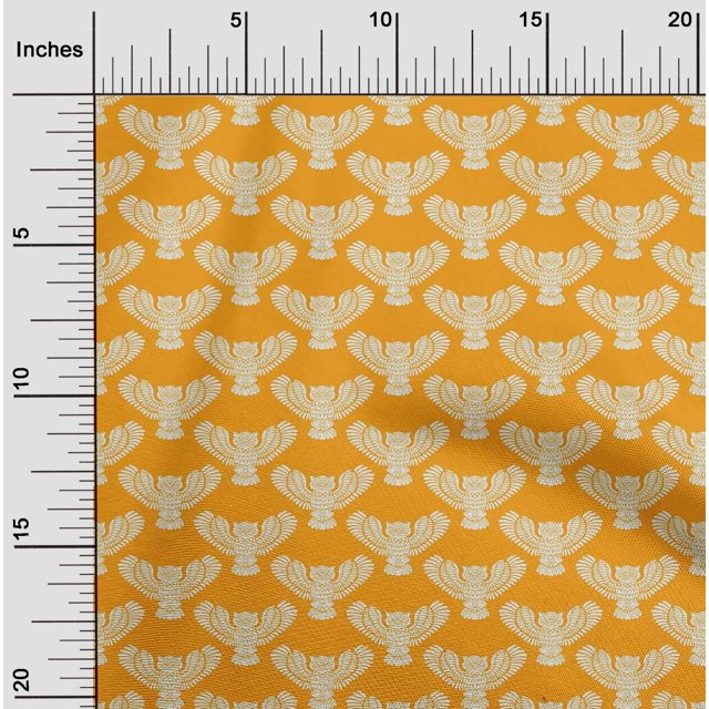 oneOone Georgette Viscose Fabric Owl Block Decor Fabric Printed BTY 42 Inch Wide