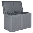 thumbnail image 3 of vidaXL Coffre de Rangement de Jardin Gris en Rotin PP 180 L, 3 of 5