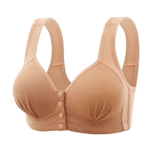 Cathalem Women's Sheer Mesh Demi Underwire Bra Posture Wireless Back Support Full Coverage Bra,Grey 42