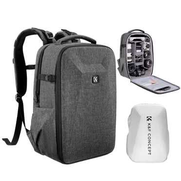K&F Concept Waterproof Professional DSLR Camera Backpack, Anti-Camera Case with EVA Anti-Shock Bubble for SLR, Camera Shoulder Photography Bag with Rain Cover for Travel
