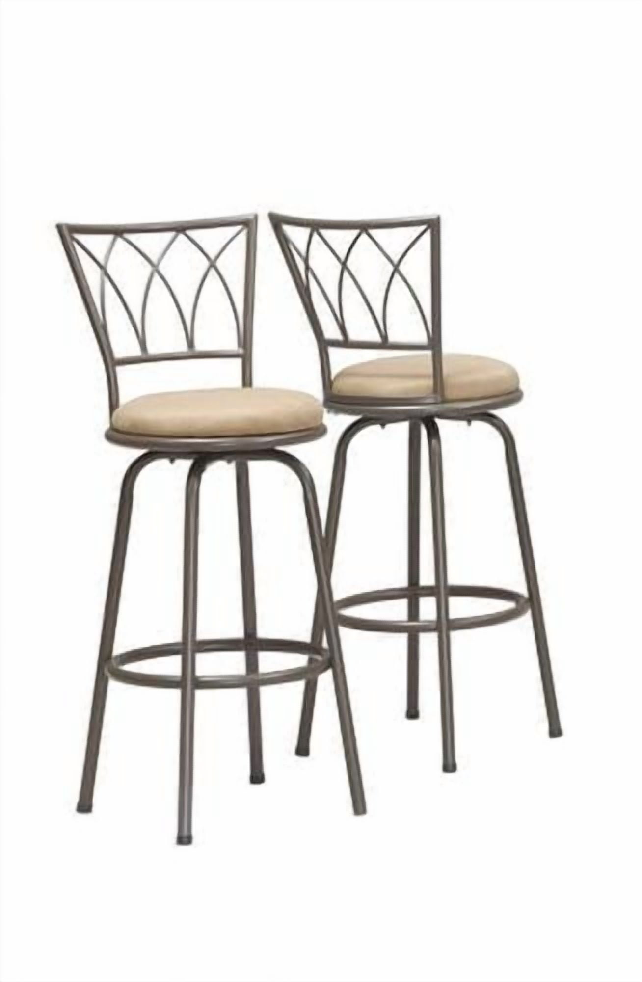 Monarch Specialties Tabouret De Bar, Lot De 2, Pivotant, Hauteur Bar, Métal, En Tissu, Brun, Beige, Contemporain, Moderne