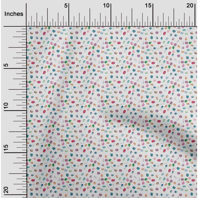 oneOone Cotton Cambric Fabric Crystal & Gemstone Ocean Decor Fabric Printed BTY 56 Inch Wide