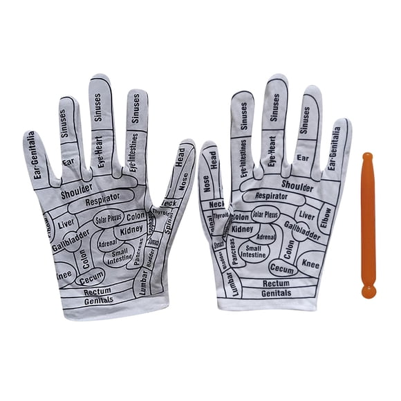 Hearth & Gear Acupoint Diagram Massage Gloves English Acupoint Diagram Gloves Traditional Chinese Gloves For Men And Women tooth Vibe for Couples Back Traction Device Female Pleasure Massage Wand