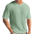 thumbnail image 1 of DPTALR T-shirt Tricoté d'Été Uni à Col Rond à Manches Courtes pour Homme, 1 of 5
