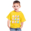 thumbnail image 1 of EGNMCR Blouses à Manches Courtes Col Rond & Chemises Enfants Garçons Filles Mode Pâques Œufs de Pâques Imprimé Col Rond Imprimé Haut à Manches Courtes Fille Blouse, 1 of 4