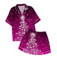 thumbnail image 4 of FAOWME Vêtements d'Intérieur d'Été pour Enfants Garçons Filles T-Shirt à Manches Courtes Imprimé Col Rond Pantalons Courts Pyjamas Violets 12-13 Ans, 4 of 4