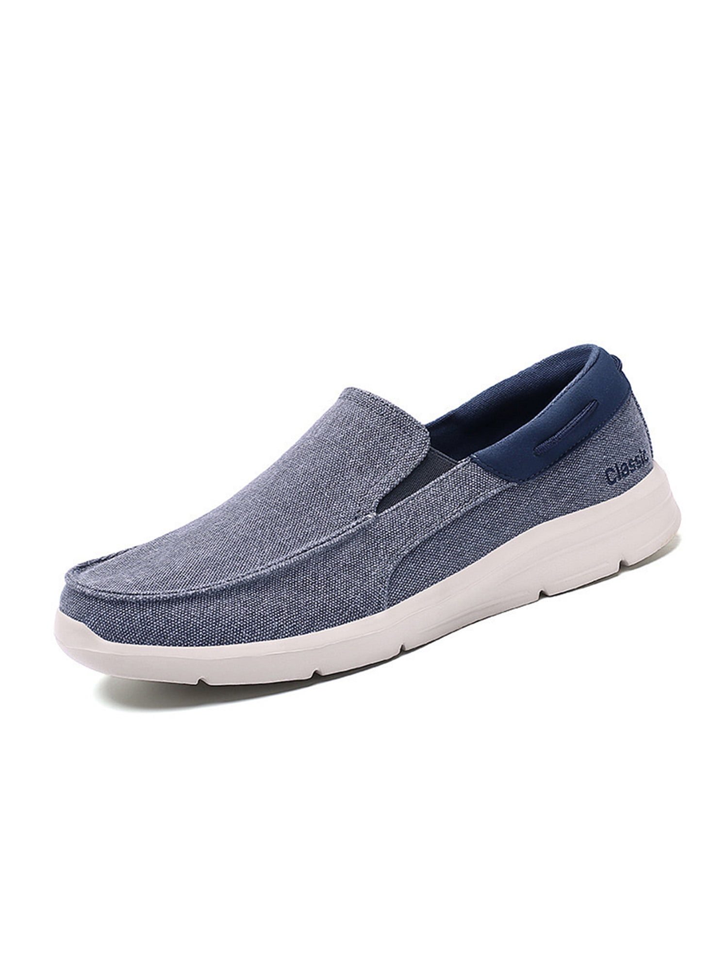 MAWCLOS Espadrilles pour Hommes à Enfiler Plates Marche Mocassins Respirants Bout Rond Travail Chaussures Décontractées Bleu 8.5