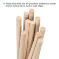 thumbnail image 3 of Unique Bargains 1/4 x 6 Inch Dowel Rods Wood Sticks Unfinished Wooden Dowel Rods Round Dowels Sticks 25 Pcs, 3 of 6