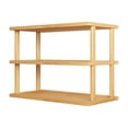 thumbnail image 1 of 3 Tier Wooden Shelf Bookcase Modern Open Bookshelf Bamboos Shoe Rack Storage Rack Multifunctional Display Stand For Living Room Bedroom Office Yellow Wood W-792 Yellow, 1 of 6