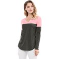 thumbnail image 2 of Unique Bargains T-Shirt Casual à Manches Longues à Col en V pour Femmes, 2 of 4