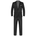 thumbnail image 4 of Jelory Mens 2 Piece Suit Formal Business Slim Fit Suits One Button Solid Blazer Jacket with Trousers Black M, 4 of 7