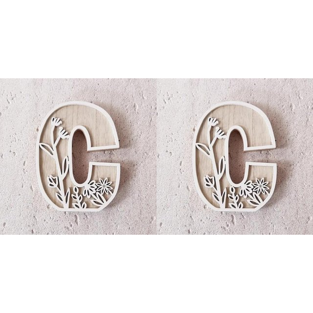 5 Inch Wooden Letters for Wall Decoration – for 's Room Craft Projects Name Signs Weddings and Home ,2 Pack