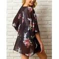 thumbnail image 3 of Kimono en Mousseline à Fleurs pour Femmes, Cardigan de Plage, Couvre-Maillot de Bain, Robe Courte, 3 of 5