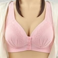 thumbnail image 4 of Timegard 4pc Bras for Women Front Closure Button High Support Ruched Breathable Comfort Everyday Bras, 4 of 4