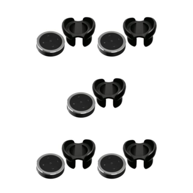 ZheElen Volant de Voiture Télécommande Musique Diffusion en Continu Argent avec Support 36x36x8.5mm 5ensemble