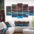 thumbnail image 3 of Design Art Red Blue Acrylic Paint  Canvas Print, 3 of 3