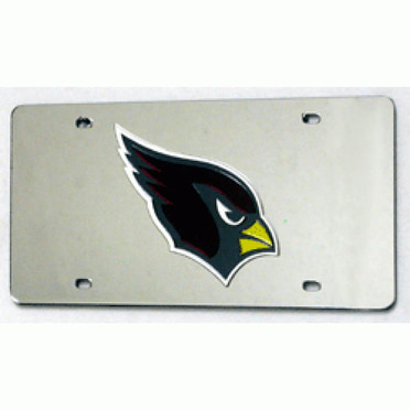 Plaque d'Immatriculation Laser Argentée des Arizona Cardinals