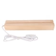 thumbnail image 2 of Wooden LED Lights Display Base, USB Wood Light Base Stand Rectangle Art Lights Display Pedestal Solid Wood USB Interface Warm Light for Crystal Glass Acrylic Jewelry, 2 of 7