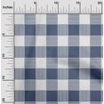 thumbnail image 1 of oneOone Polyester Lycra Dark Dusty Blue Fabric Gingham Check Craft Projects Decor Fabric Printed By The Yard 56 Inches Wide, 1 of 4