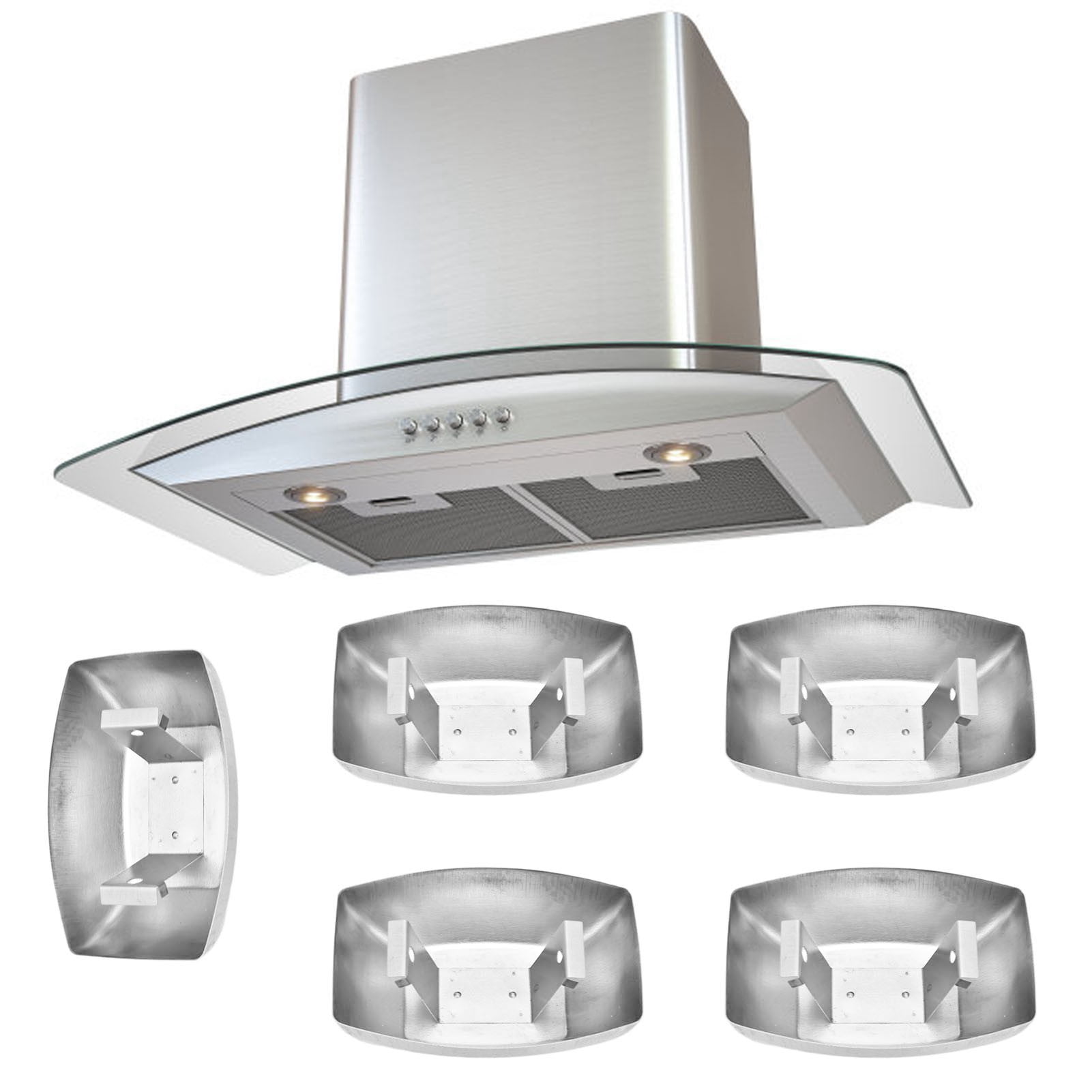 Metal Range Hood Oil Cup, Simple Installation Reusable Stainless Steel Adjustable Kitchen Range Hood Oil Catcher  for Range Hood