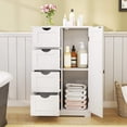 thumbnail image 2 of Costway Armoire de Salle de Bain en Bois à 4 Tiroirs, Armoire de Rangement, 2 Tablettes, Autoportante, Blanche, 2 of 10