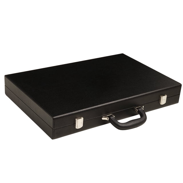 Ensemble de Backgammon Premium de 19 Pouces - Grande Taille - Tableau Noir, Points Blancs et Verts