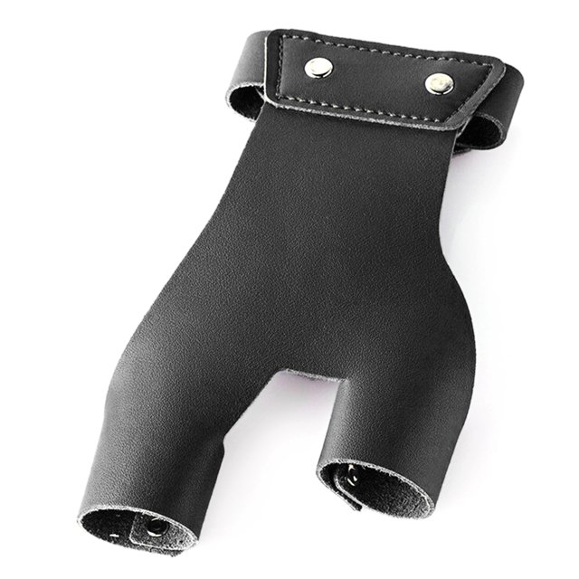 Labymos 1pcs Archery Hand Guard Leather Finger Protector 2 Finger Protective Glove