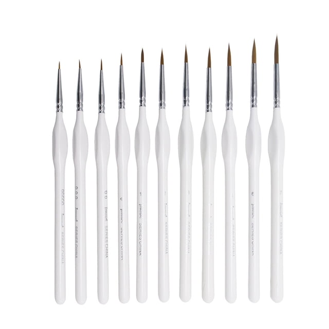 Popular Picks, Miniature Paint Brush Set, 11 Pcs Detail Brushes, Fine Tips, Watercolor Gouache Compatible, Artist Tools, for Craftsmanship, Professional Quality, Studio Art Supplies Hzhnb Right now