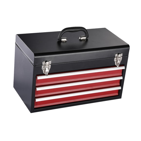 DYNWAVECA Tool Box Tool Chest Metal Container Multifunctional Tools Organizer with Handle for Workshop Home Factory Repair Shop Garage with 3 Drawers
