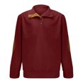 thumbnail image 4 of Besolor Mens Corduroy Sweatshirts Color Block Lapel Collar Button up Pullover Mock Neck Long Sleeve Sweaters Tops, 4 of 6