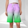 thumbnail image 2 of Plebaso Womens Casual Shorts Knee Length Drawstring Shorts Gradient Color Summer Wide Leg Shorts S-5XL, 2 of 6