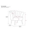 thumbnail image 4 of Novogratz Presley Modern Glam Seashell Accent Chair, Cream Velvet, 4 of 8