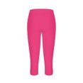 thumbnail image 4 of Penkiiy Pantalon Capri à Enfiler Extensible Taille Haute pour Femme, Rose Vif, m, 4 of 6
