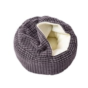 Bmisegm Small Medium Dog Cat Bed with Blanket Attached Round Calming Hooded Cozy Dog Cat Beds for Small Dogs Soft Cuddler Puppy Pet Bed and Dog Cat Burrow Bed Antislip Bottom Pet Beds Grey