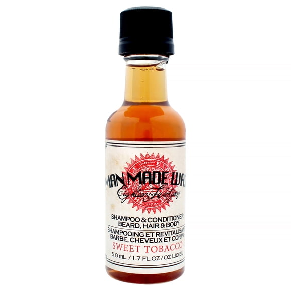 Man Made Nettoyant - Tabac Sucré par 18.21 Man Made pour Hommes - Shampooing, Revitalisant et Gel Douche 1,7 oz