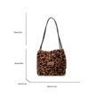 thumbnail image 4 of Women's Winter Plush Simple Large Pocket Shoulder Bag, Leopard Print Fashionable Handbag, 4 of 4