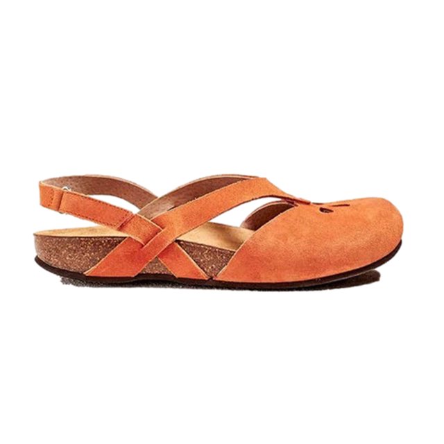 Babysbule Womens Clearance Sandals, Summer Round-toe Frosted Suede Flat Solid Color Buckle Backspace Casual Sandals