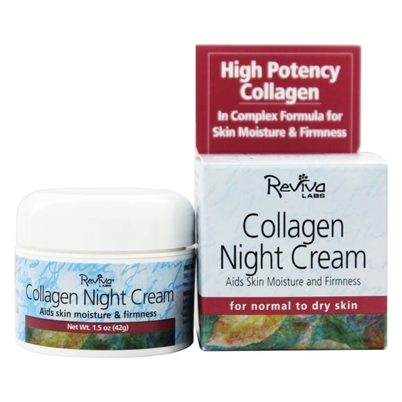 Reviva Labs - Crème Hydratante de Nuit pour le Visage au Collagène de Force Professionnelle - 1,5 oz