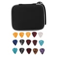 thumbnail image 2 of Guitar Picks Holder, Large Space Easy To Carry Scratch Resistant Guitar Pick Bag Set Waterproof  For Storage Black And Gray, 2 of 8