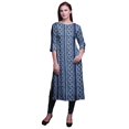 thumbnail image 1 of Bimba Kurtis Droits pour Femmes Longue Robe Kurti Imprimée Haut Indien à Manches 3/4, 1 of 6